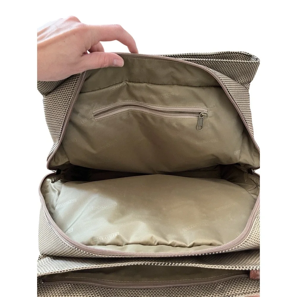 LL Bean Traveler Bag Shoulder Leather Wool TP47 Vintage USA Computer Carryon